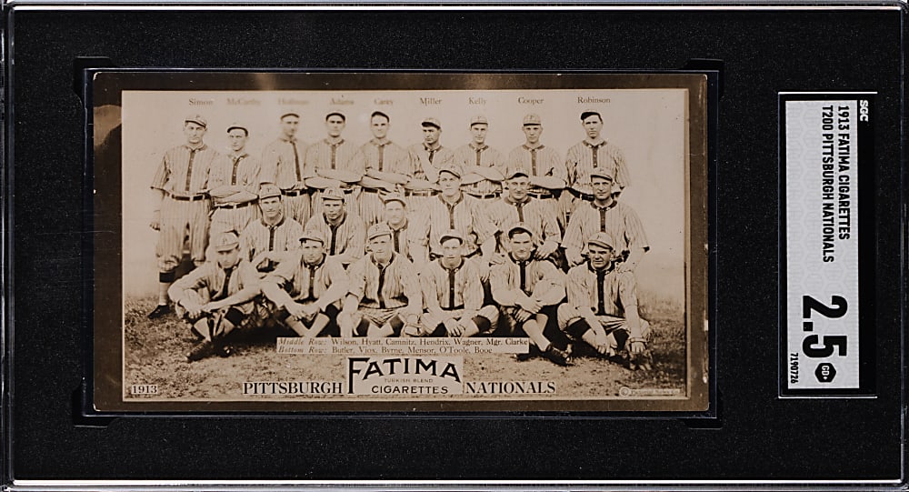 1913 T200 Fatima Team Card Pittsburgh Pirates with Honus Wagner SGC GOOD+ 2.5