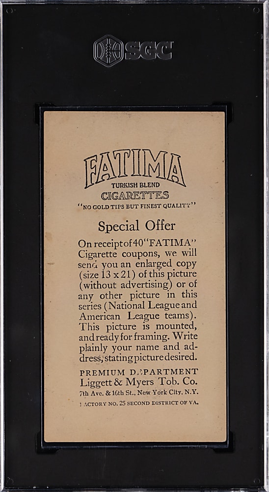 1913 T200 Fatima Team Card Pittsburgh Pirates with Honus Wagner SGC GOOD+ 2.5