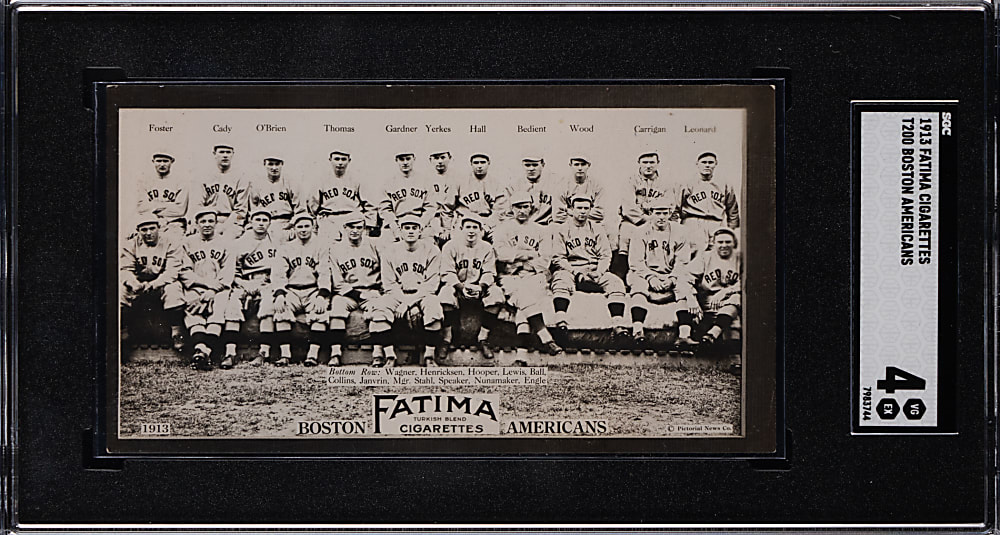 1913 T200 Fatima Team Card Boston Americans with Harry Hooper & Tris Speaker SGC VG/EX 4