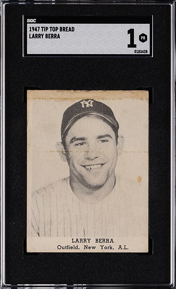 1947 Tip Top Bread Yogi Berra Rookie SGC POOR 1