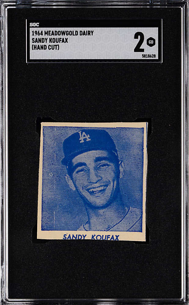 1964 Meadowgold Dairy Sandy Koufax Hand Cut SGC GOOD 2