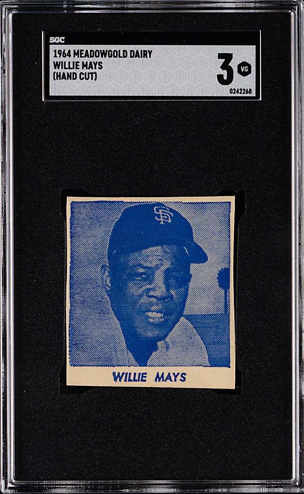 1964 Meadowgold Dairy Willie Mays Hand Cut SGC VG 3