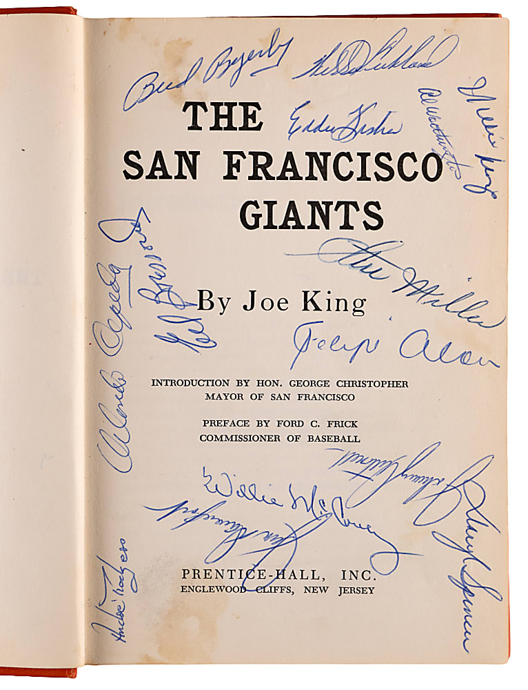 1960 San Francisco Giants Team-Signed Book with (40) Period Signatures Including (2) Willie Mays - Full JSA LOA