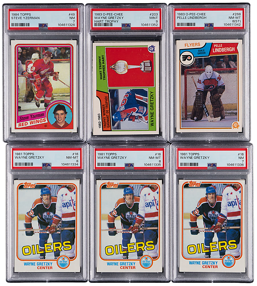 1981-2002 Hockey Hall of Fame & Star Graded Collection (14) with (7) Wayne Gretzky & (2) Mario Lemieux Rookies