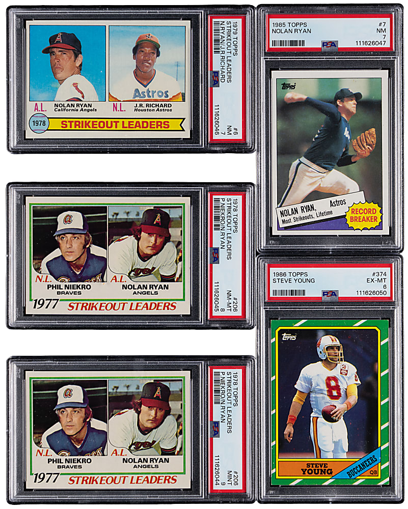 1978-2001 Baseball & Football Hall of Fame & Star Graded Collection (11) with Bonds, Jeter & Ryan