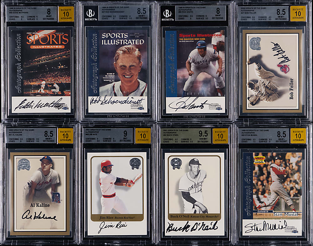 1999-2001 Fleer & Sports Illustrated Greats of the Game Certified Autograph BGS Graded Collection (16)