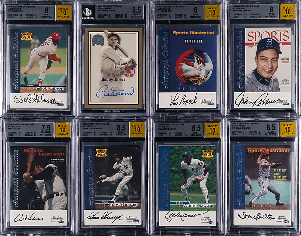 1999-2001 Fleer & Sports Illustrated Greats of the Game Certified Autograph BGS Graded Collection (16)