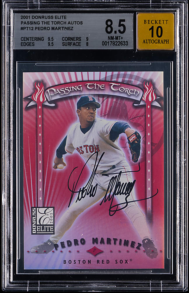 2001 Donruss Elite Passing The Torch Autos #PT12 Pedro Martinez BGS NM-MT+ 8.5/Auto 10