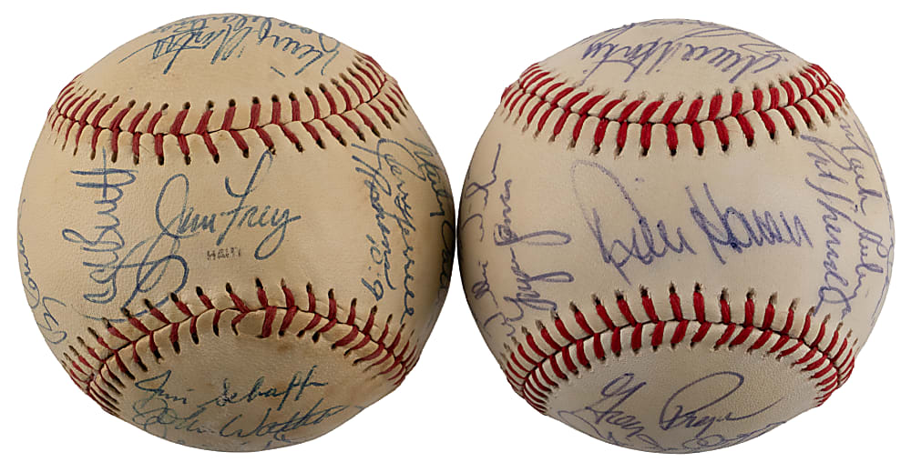 Kansas City Royals Team-Signed Baseball Pair with 1980 American League Champions & 1985 World Series Champions