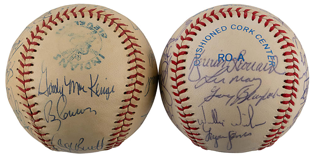 Kansas City Royals Team-Signed Baseball Pair with 1980 American League Champions & 1985 World Series Champions