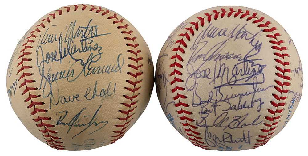 Kansas City Royals Team-Signed Baseball Pair with 1980 American League Champions & 1985 World Series Champions