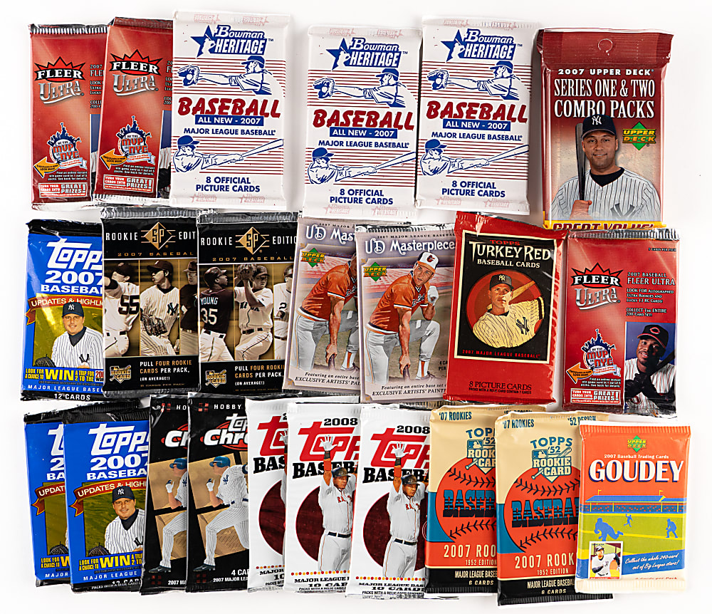 2007-2008 Baseball Unopened Pack Collection (35) with Premium Products