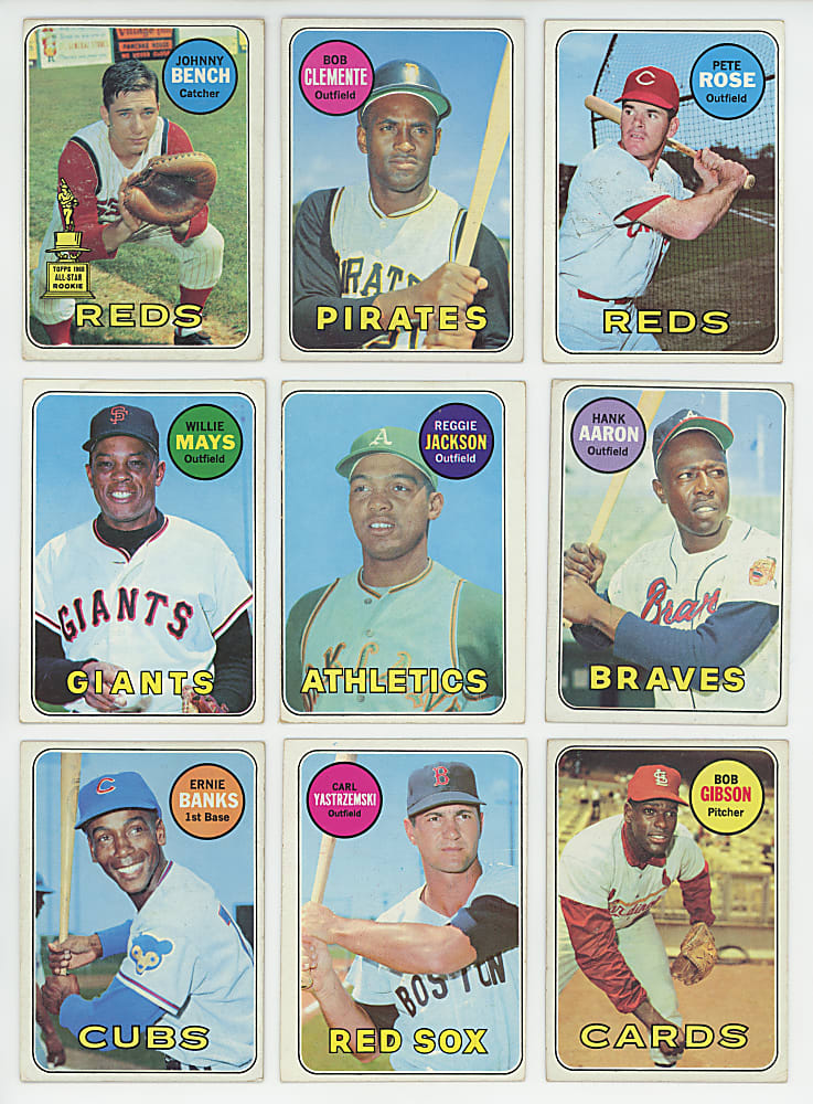 1969 Topps Starter Set (309/664) with Aaron, Clemente, R. Jackson Rookie & Mays
