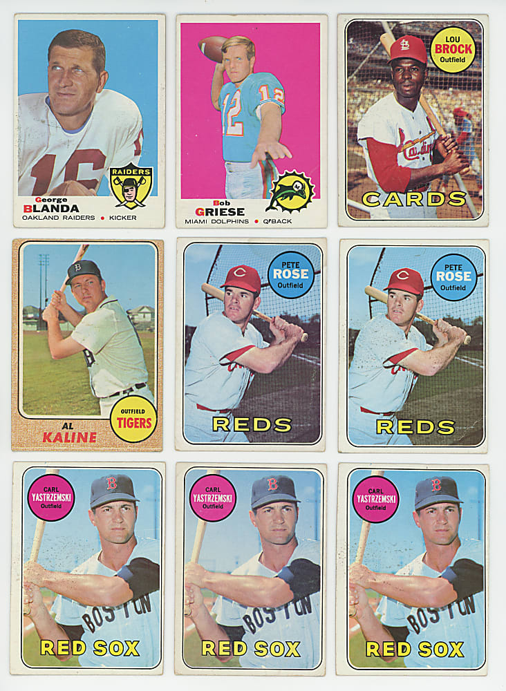 1968 & 1969 Topps Baseball and Football Shoebox Collection (975+) with (150+) Hall of Famers - Loaded!