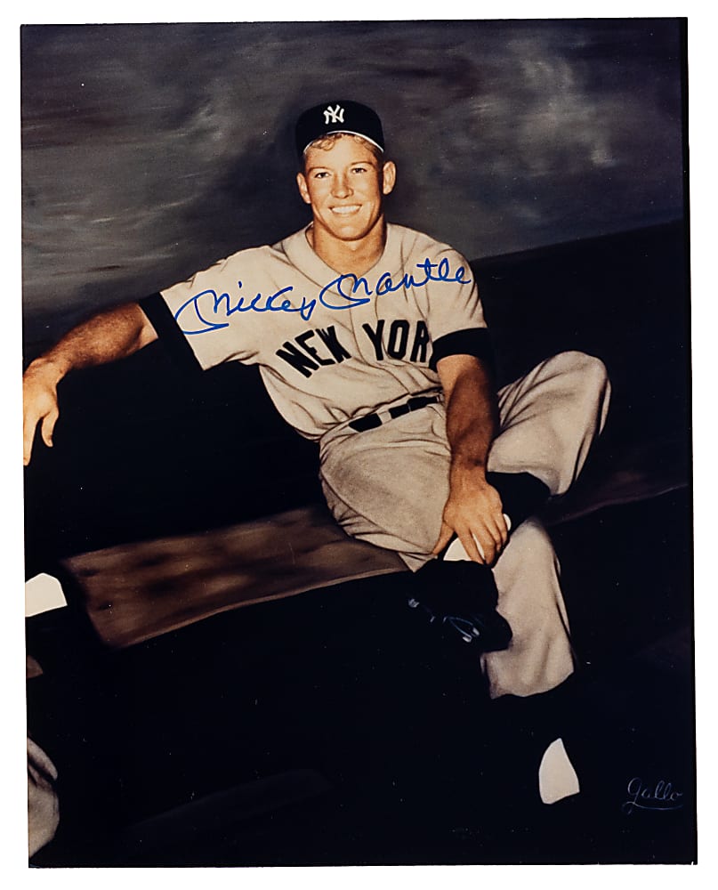 Mickey Mantle Signed 8x10 Gallo Color Photograph
