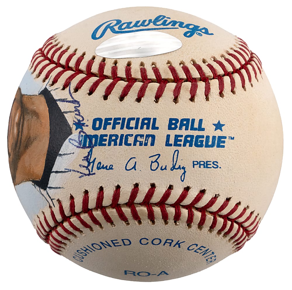 Don Mattingly Signed Art Portrait Baseball with Donnie Baseball Inscription - Steiner & MLB Hologram Stickers