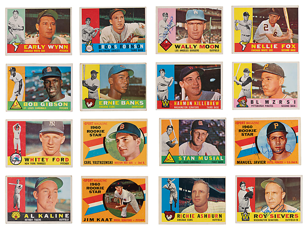 1960 Topps Partial Set (295/572) with Several Hall of Famers Including #148 Carl Yastrzemski Rookie
