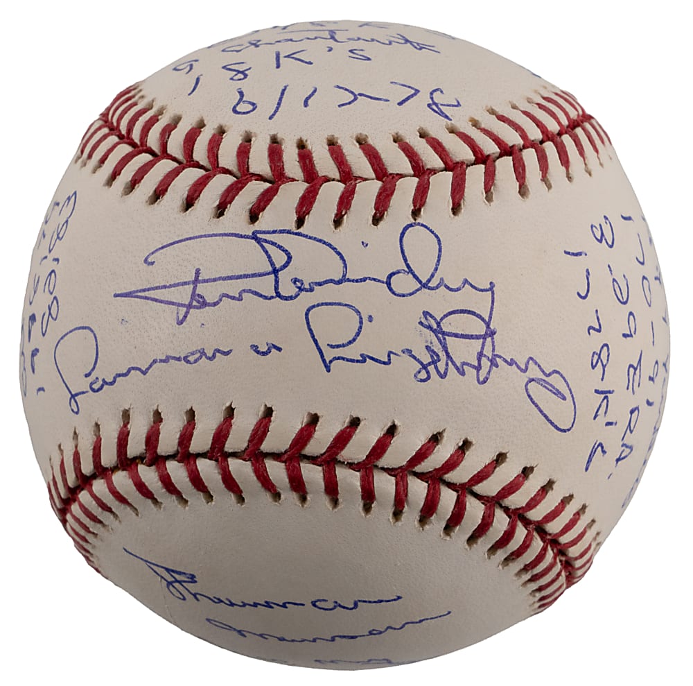 Ron Guidry Signed Stat Ball with Tremendous Inscriptions