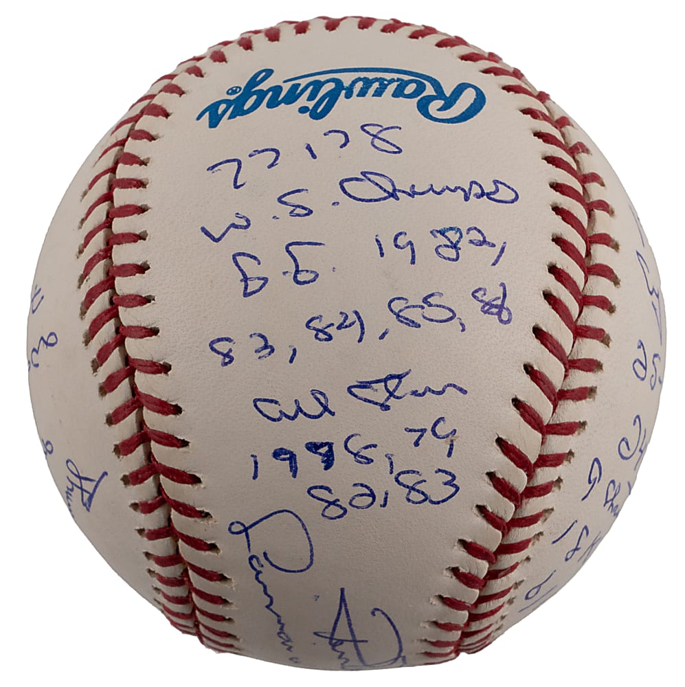 Ron Guidry Signed Stat Ball with Tremendous Inscriptions