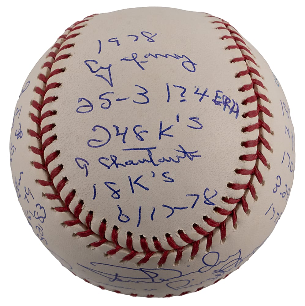 Ron Guidry Signed Stat Ball with Tremendous Inscriptions