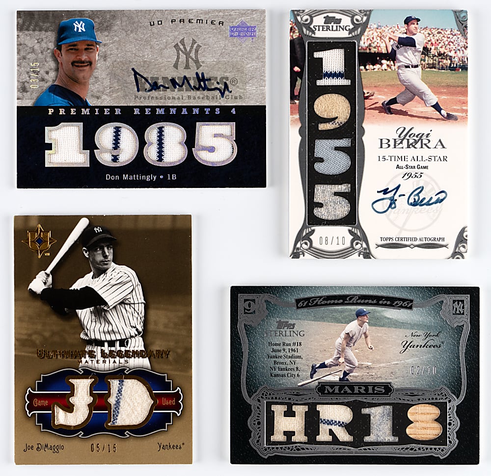 2006 & 2007 New York Yankees Premium Relic/Certified Auto Quartet with Berra, DiMaggio, Maris & Mattingly