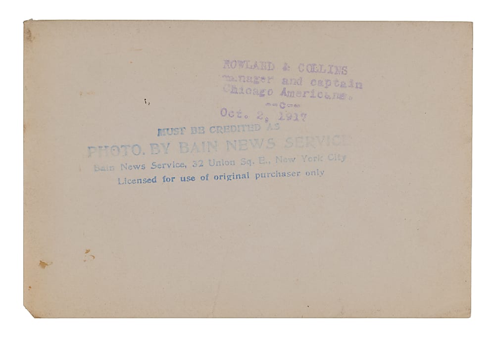 1917 Eddie Collins and Pants Rowland Type I Bain News Service Original Photo - PSA