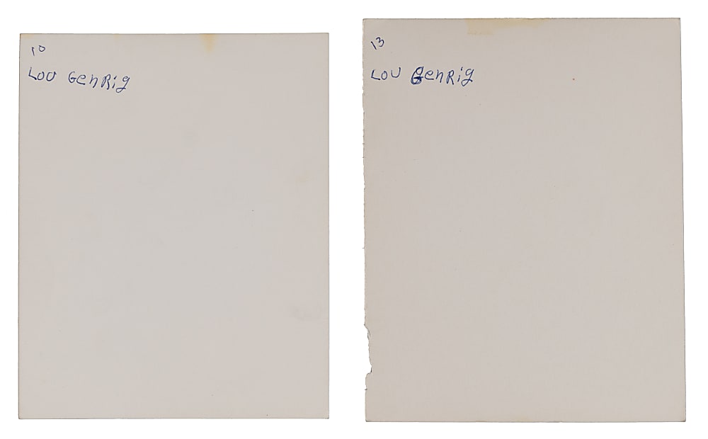 Circa 1970s Lou Gehrig Type II Photo Pair - PSA