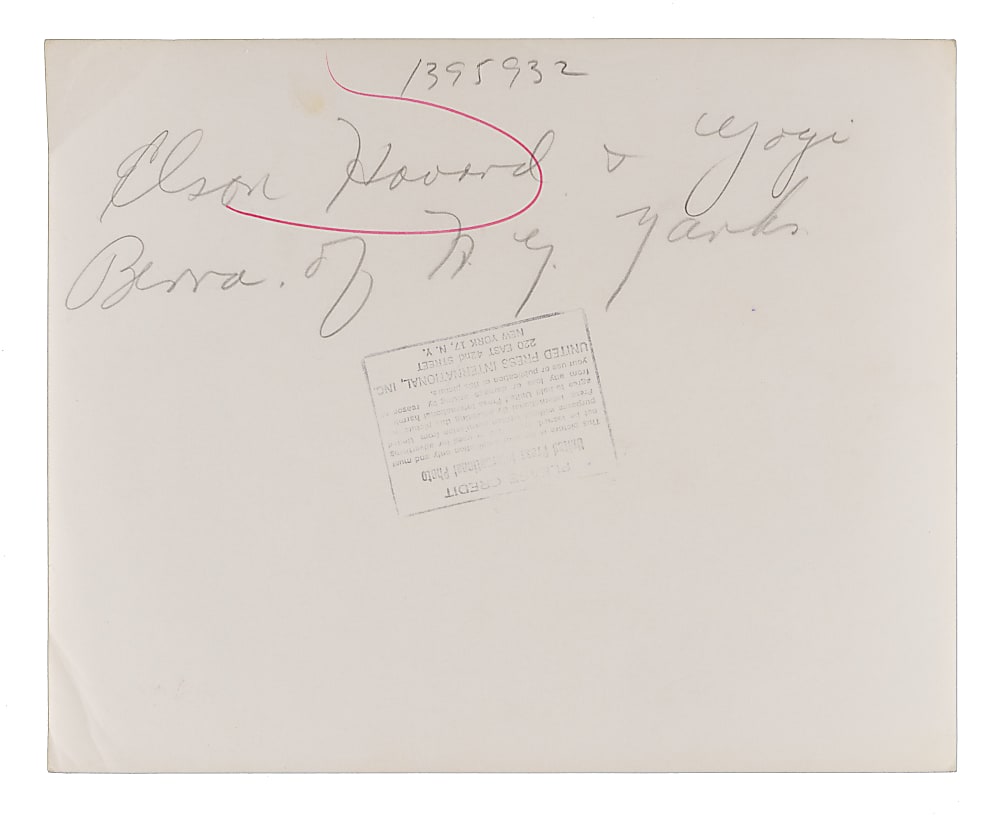 Circa 1963 Elston Howard and Yogi Berra Type I Original News Service Photo - PSA