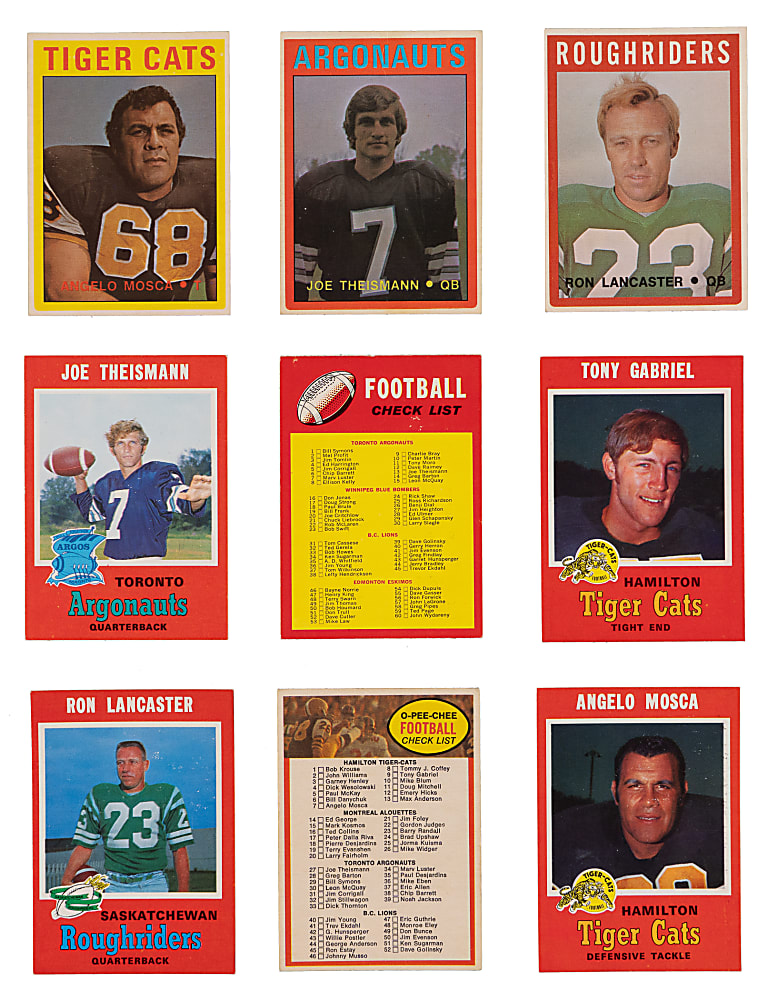 1971 & 1972 O-Pee-Chee CFL Football Complete Set Pair