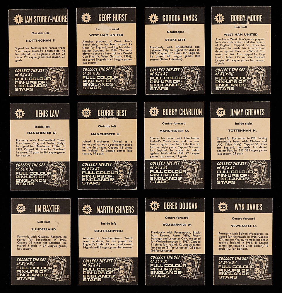 1967-1968 A&BC Star Players Soccer Complete Set (55) with #13 George Best