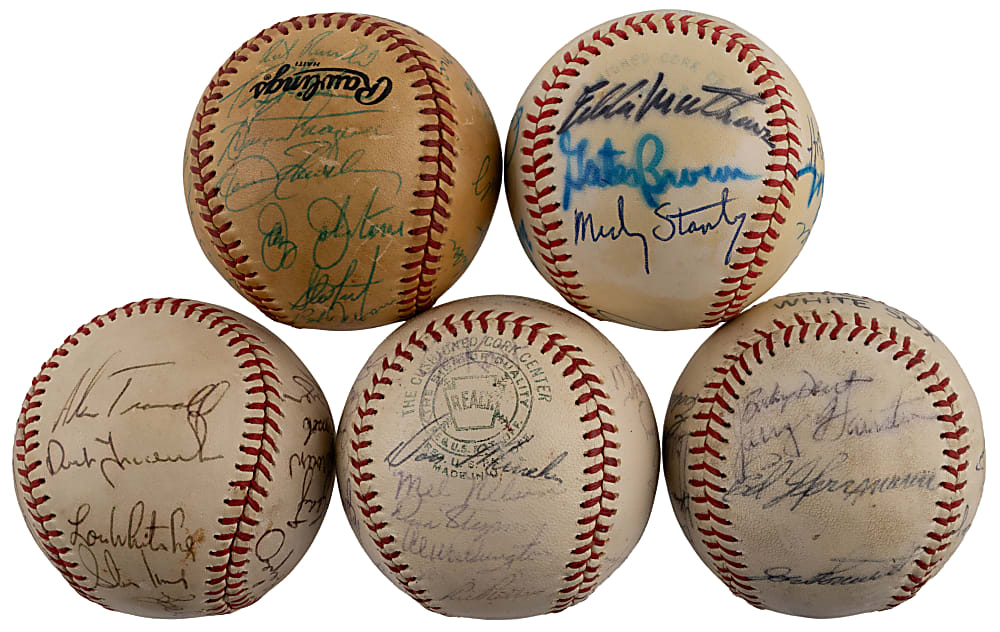 1965-1984 Midwest Team-Signed Baseball Collection (5) with 1968 Detroit Tigers