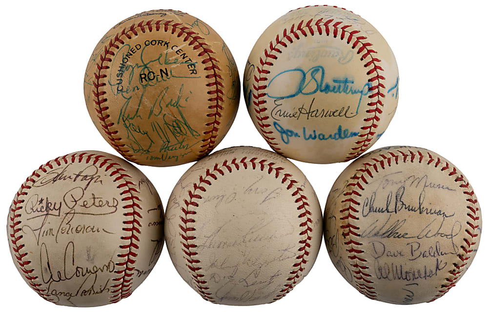 1965-1984 Midwest Team-Signed Baseball Collection (5) with 1968 Detroit Tigers