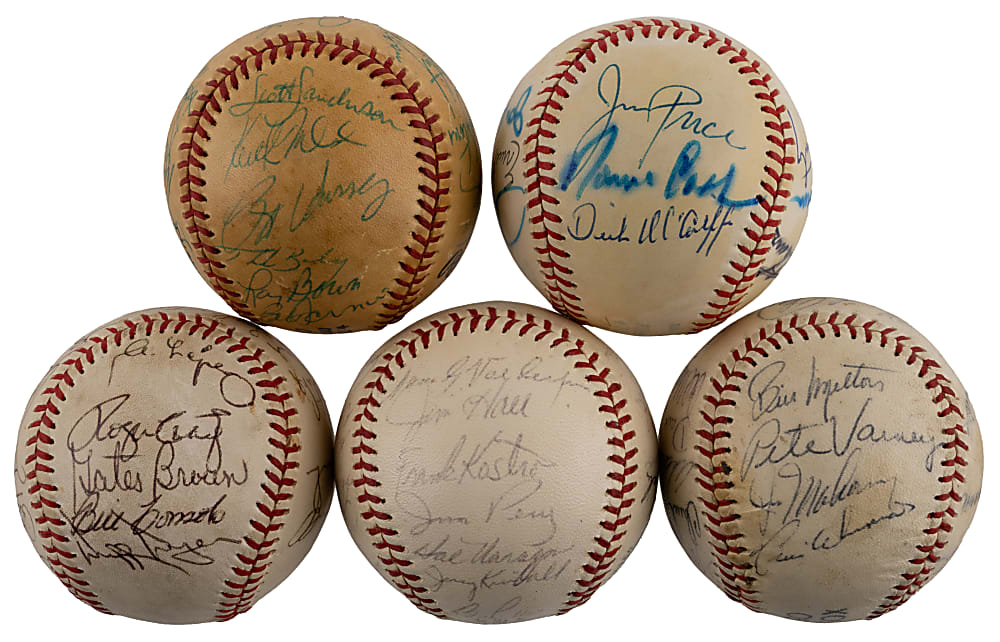 1965-1984 Midwest Team-Signed Baseball Collection (5) with 1968 Detroit Tigers