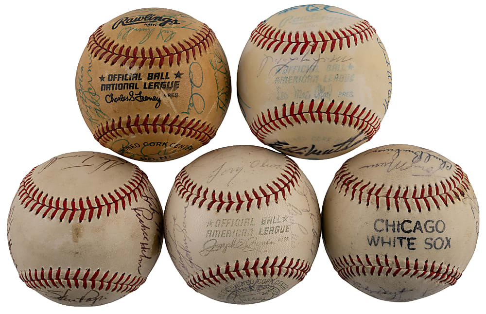1965-1984 Midwest Team-Signed Baseball Collection (5) with 1968 Detroit Tigers