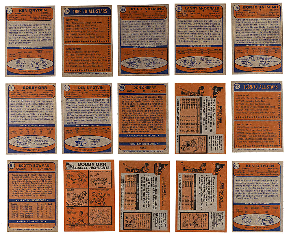 1974-1975 & 1975-1976 Topps Hockey Complete/Near Set Trio