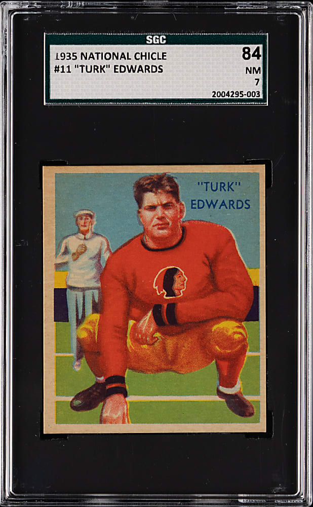 1935 National Chicle Football #11 Turk Edwards Rookie SGC NM 7