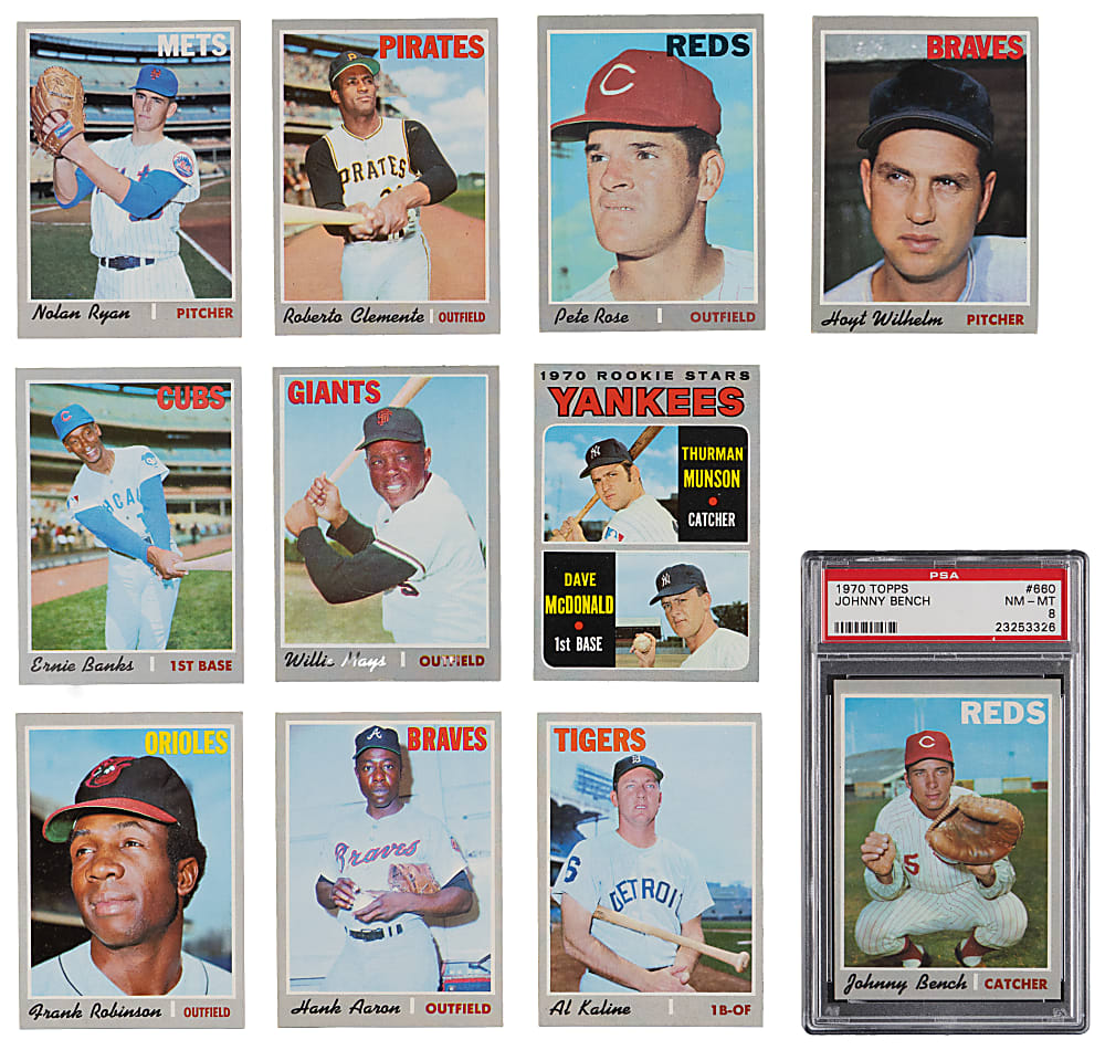 1970 Topps Complete Set (720) with #660 Johnny Bench PSA NM-MT 8 - Sharp!