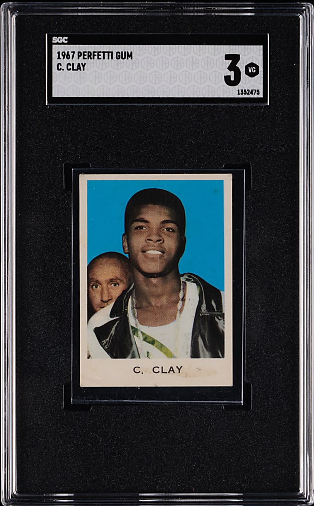 1967 Perfetti Gum International Stars Cassius Clay (Muhammad Ali) SGC VG 3