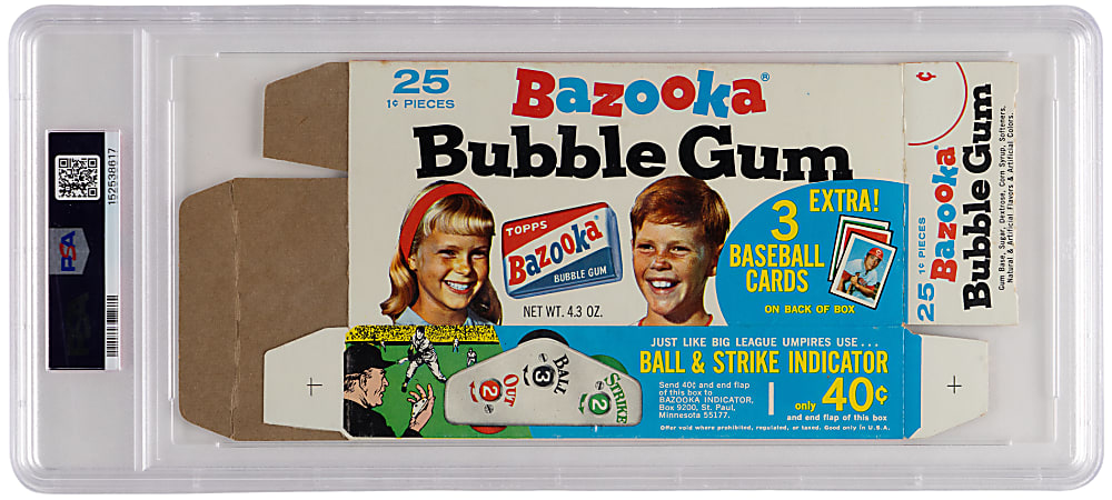 1971 Bazooka No Number Complete Box Pete Rose/Orlando Cepeda/Bert Campaneris PSA VG-EX 4