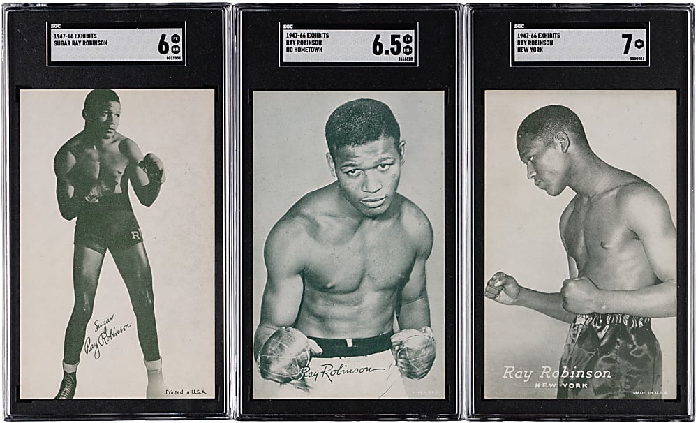 1947-1966 Boxing Exhibits Sugar Ray Robinson SGC Graded Trio