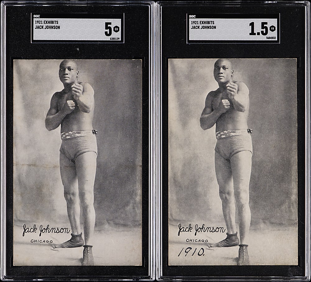 1921 Exhibits Jack Johnson SGC Graded Pair