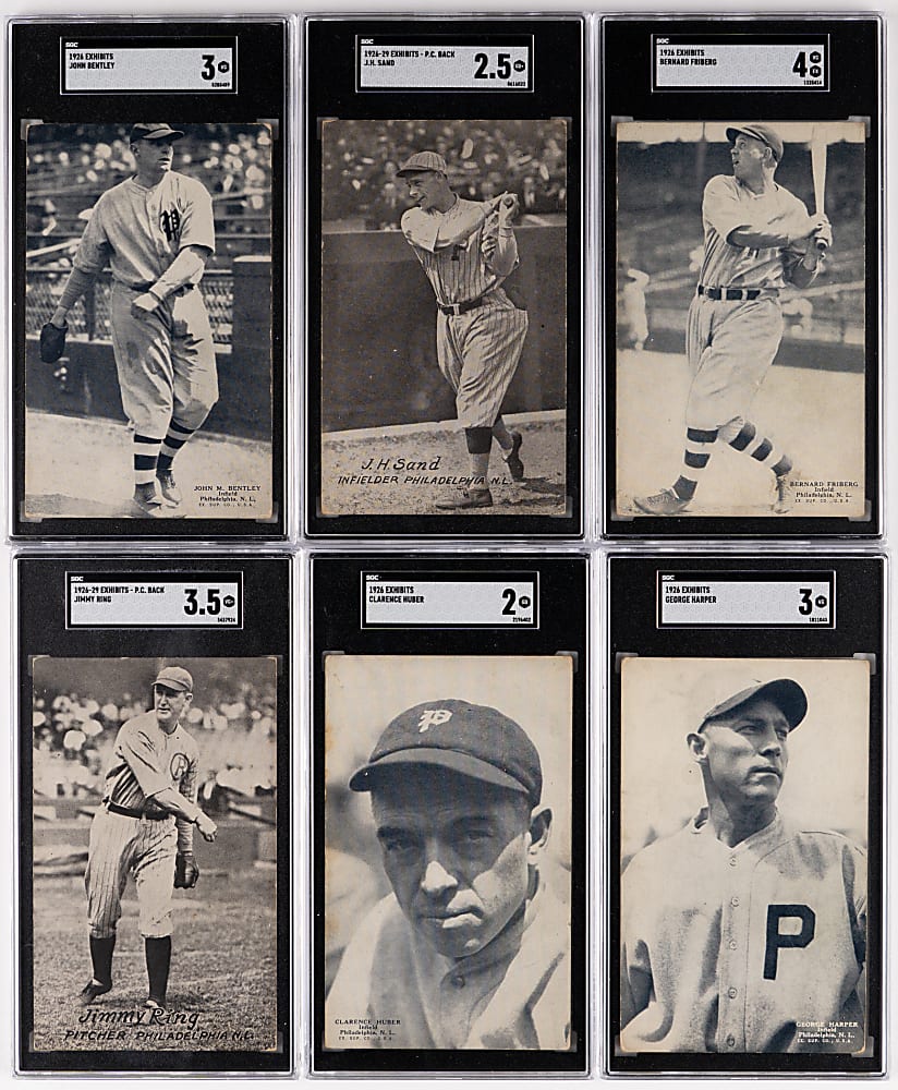 1926-1929 Exhibits Philadelphia Phillies SGC Graded Collection (6)