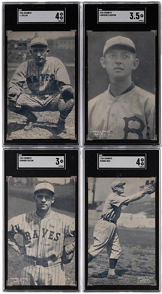 1926 Exhibits Boston Braves SGC Graded Quartet