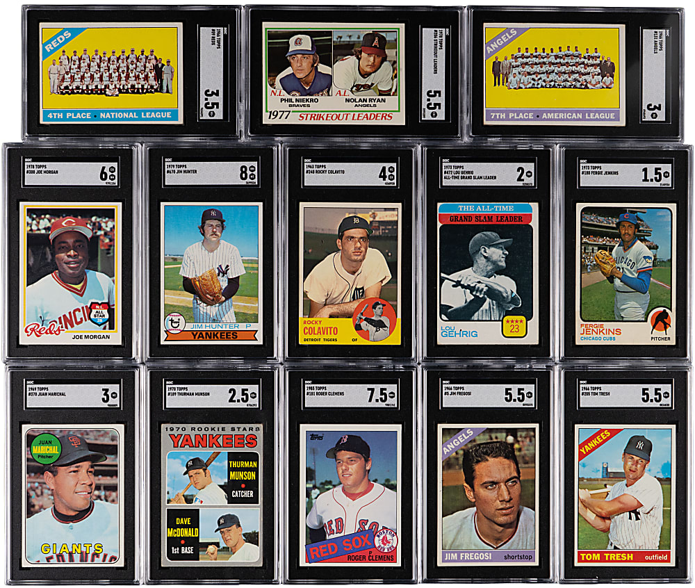 1958-1985 Baseball SGC Graded Collection (37) with (22) Hall of Famers Including Aaron, Clemente, Mantle & Mays