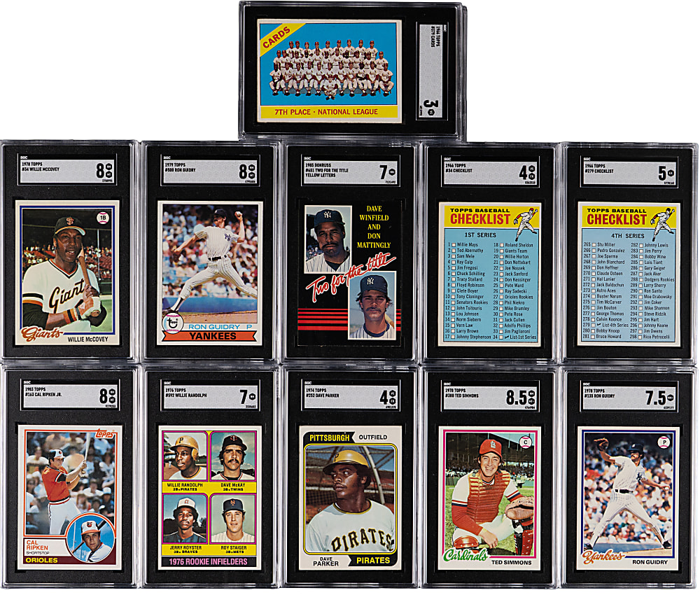 1958-1985 Baseball SGC Graded Collection (37) with (22) Hall of Famers Including Aaron, Clemente, Mantle & Mays