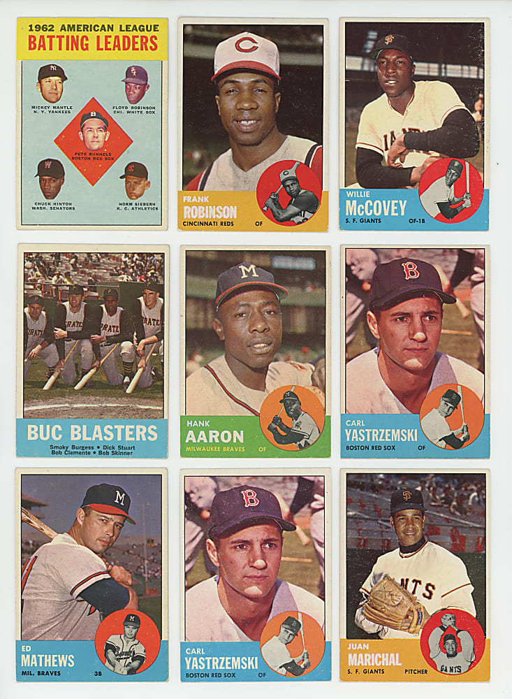 1963 Topps Singles Collection (125) with (19) Hall of Famers