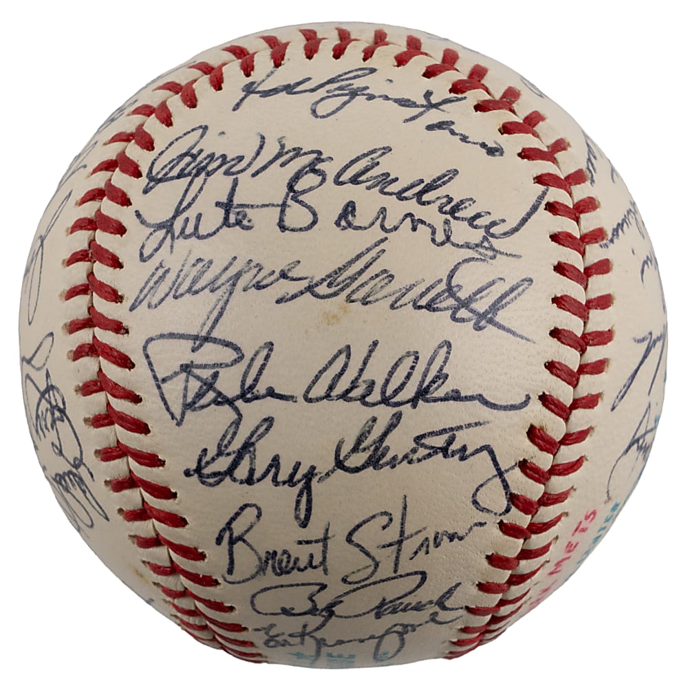 1972 New York Mets Team-Signed Baseball with (31) Signatures Including Mays, Berra & Seaver - JSA LOA