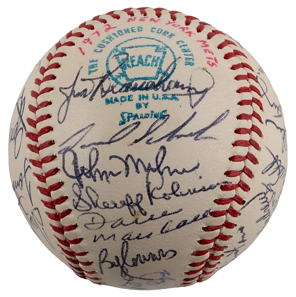1972 New York Mets Team-Signed Baseball with (31) Signatures Including Mays, Berra & Seaver - JSA LOA