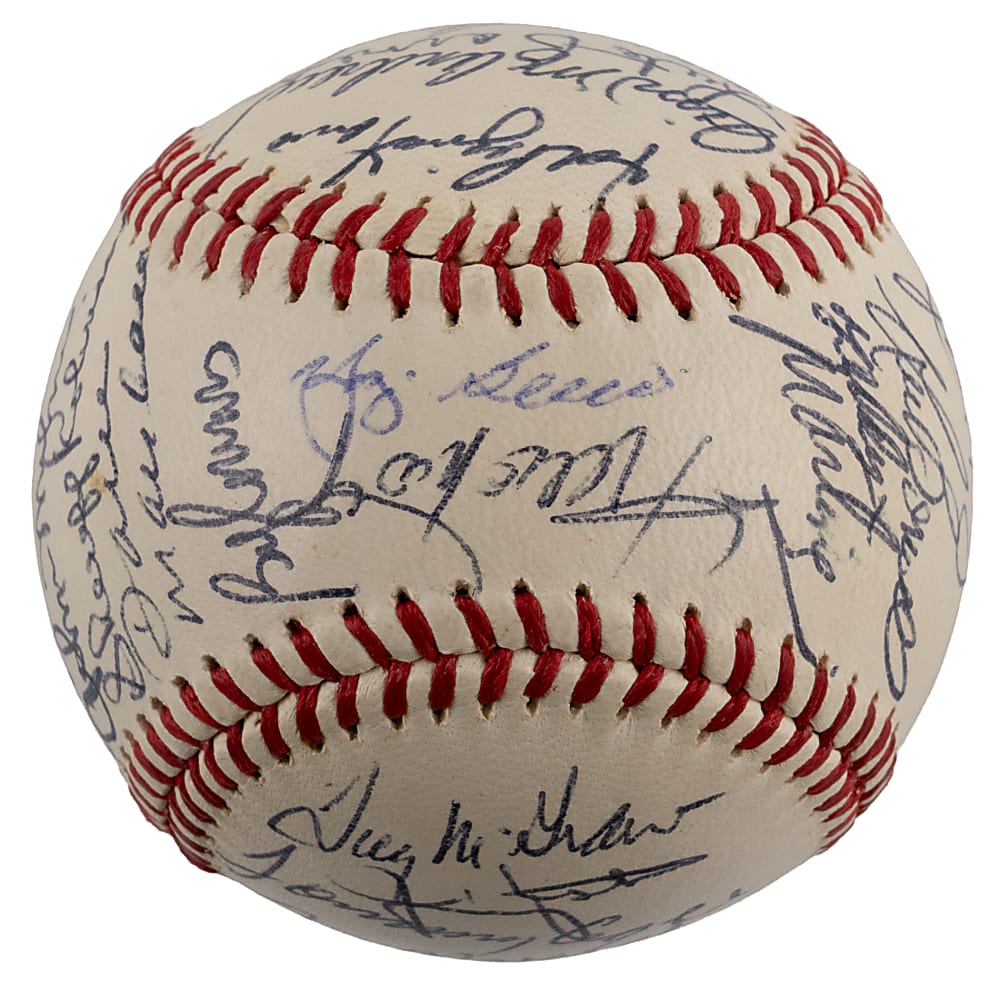 1972 New York Mets Team-Signed Baseball with (31) Signatures Including Mays, Berra & Seaver - JSA LOA