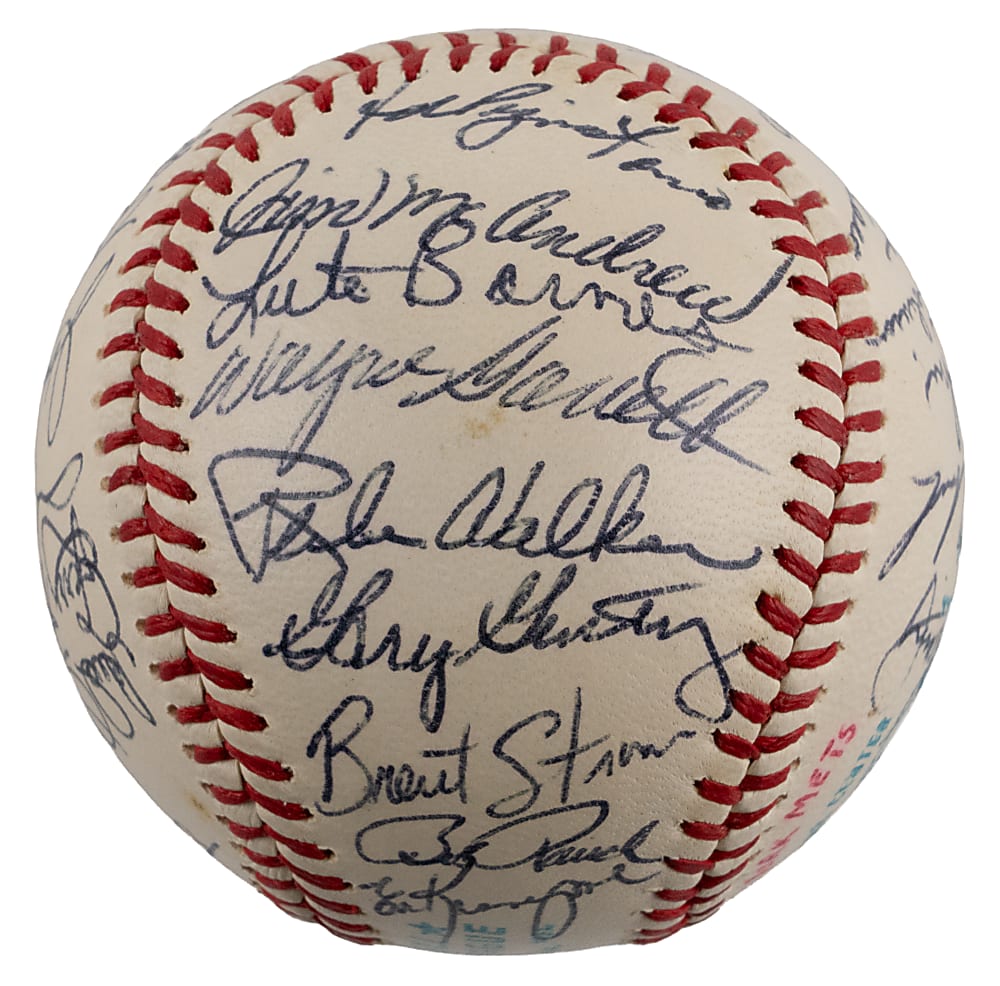 1972 New York Mets Team-Signed Baseball with (31) Signatures Including Mays, Berra & Seaver - JSA LOA